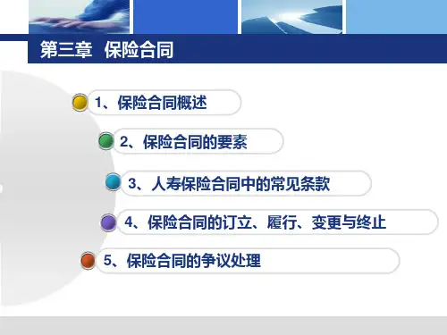 保险学理论与实务第三章保险合同PPT课件
