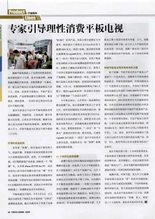 专家引导理性消费平板电视