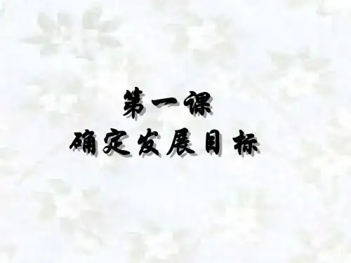 第六课  确定发展的目标
