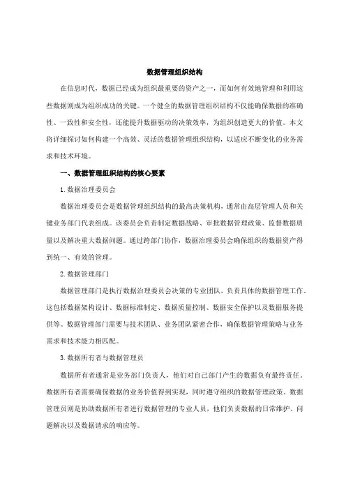 数据管理组织结构