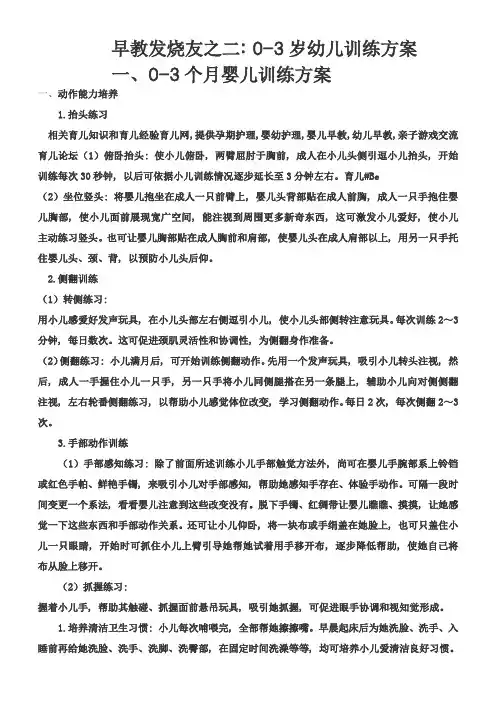 早教发烧友之二：0-3岁幼儿训练专项方案大全