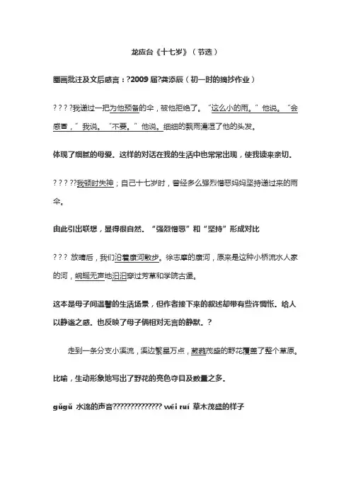 批注式阅读范例