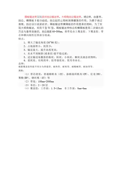 隔板输送带