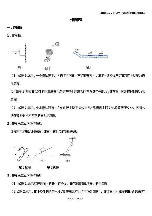(完整word版)九年级物理专题作图题
