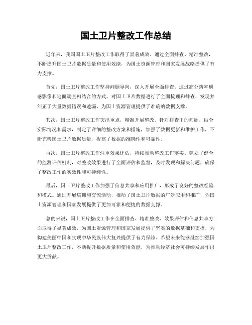 国土卫片整改工作总结