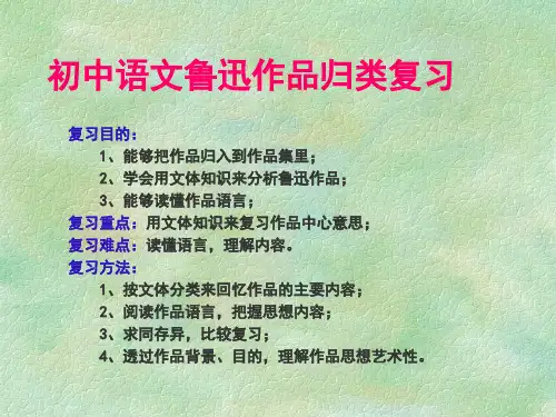 初中语文鲁迅作品归类复习
