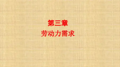 第三章  劳动力需求  《劳动经济学》 PPT课件