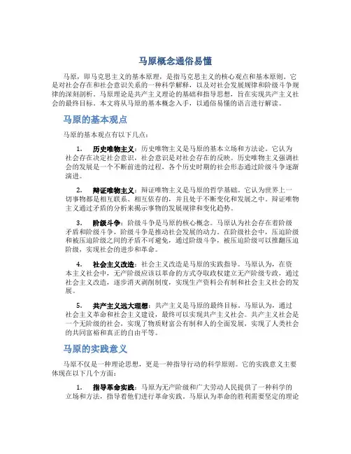 马原概念通俗易懂