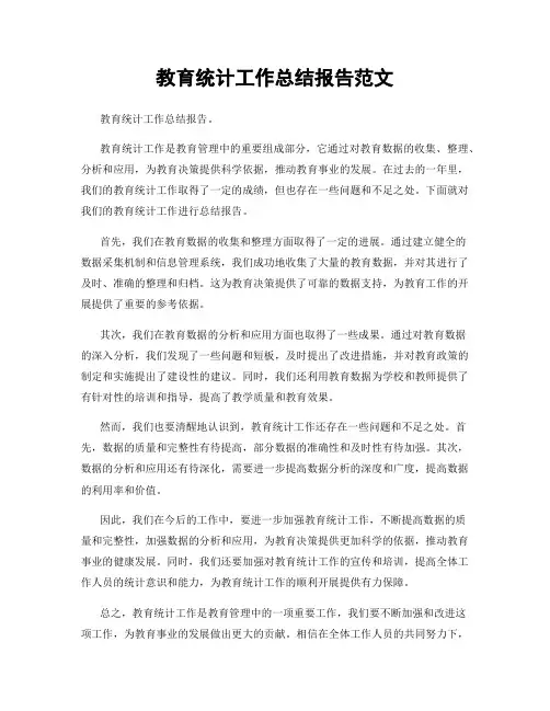 教育统计工作总结报告范文