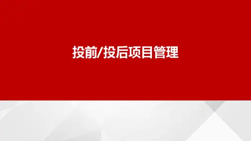 投前、投后项目管理