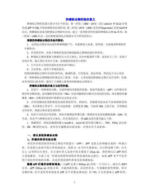 肿瘤标志物的临床意义