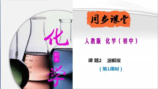 课题2  溶解度(第1课时)-2023学年九年级化学下册精品课堂课件精讲及好题精练(人教版)