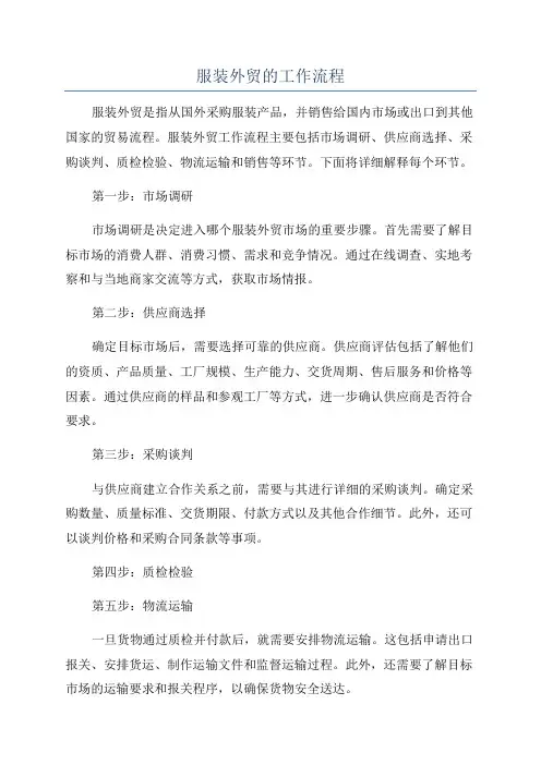 服装外贸的工作流程