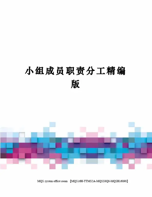 小组成员职责分工精编版