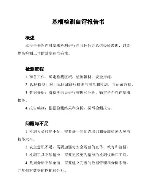 基槽检测自评报告书