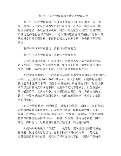 怎样科学饲养管理香猪香猪饲养管理要点