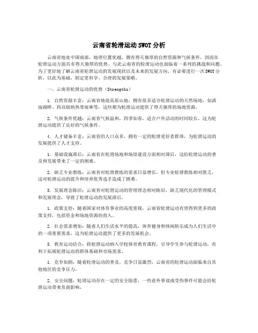 云南省轮滑运动SWOT分析