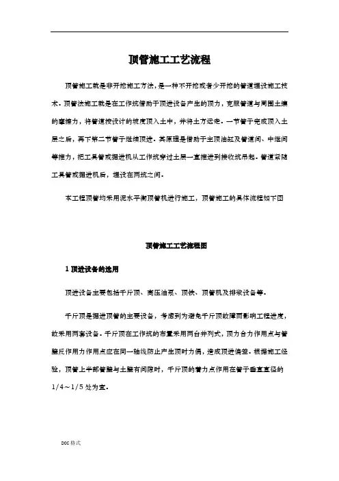 顶管施工工艺流程图