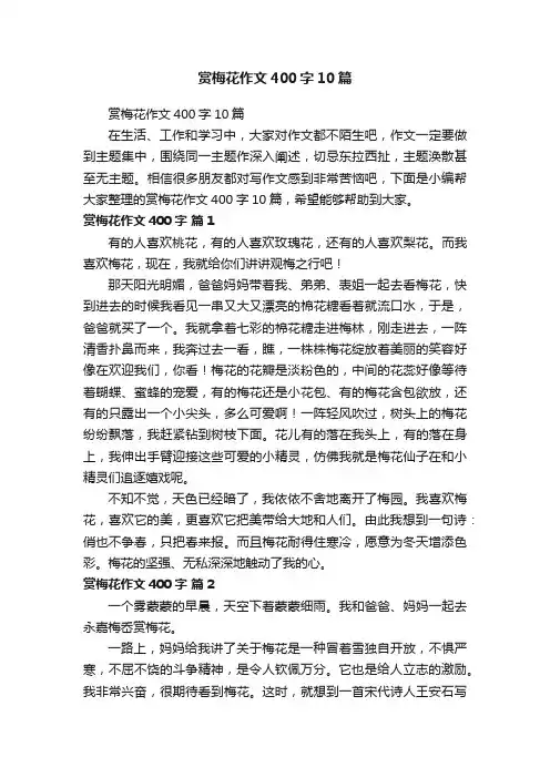 赏梅花作文400字10篇