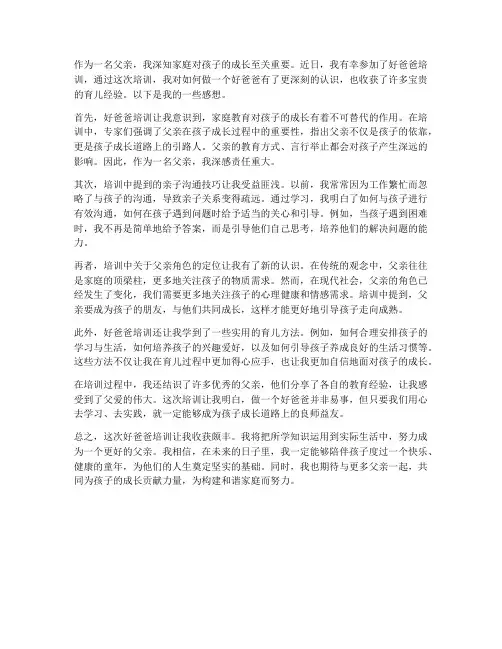 好爸爸培训感想
