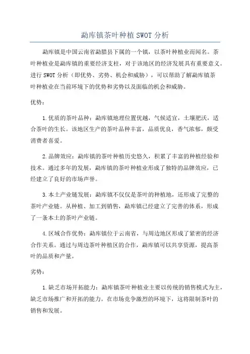 勐库镇茶叶种植SWOT分析
