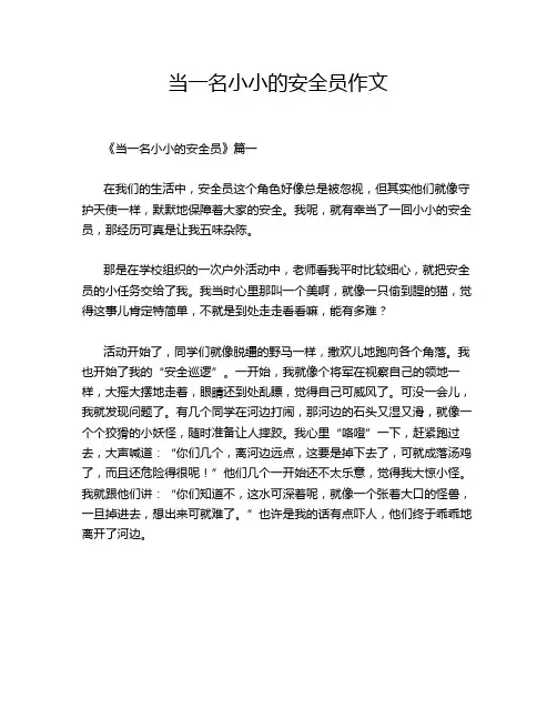 当一名小小的安全员作文