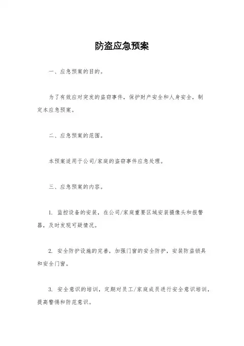 防盗应急预案