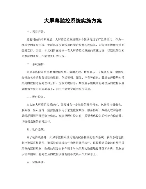 大屏幕监控系统实施方案