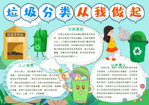 垃圾分类从我做起小报手抄报WORD模板(推荐)