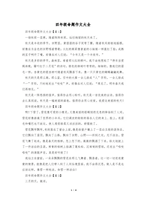 四年级命题作文大全
