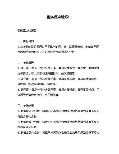 硼碳氮实验报告