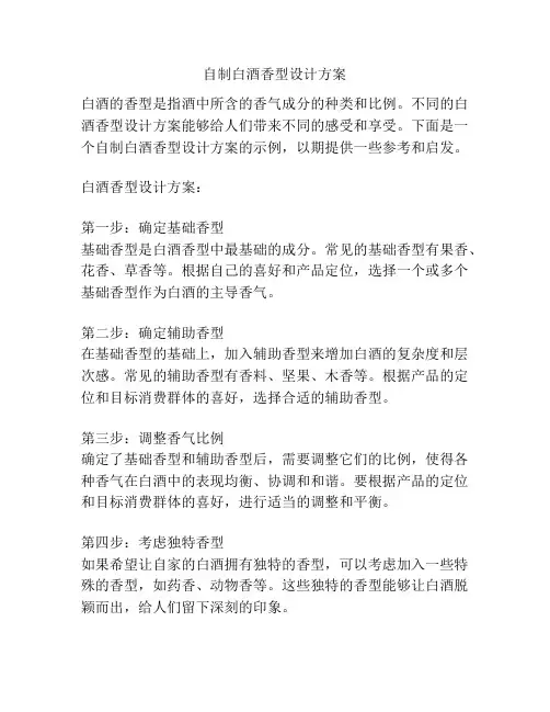 自制白酒香型设计方案