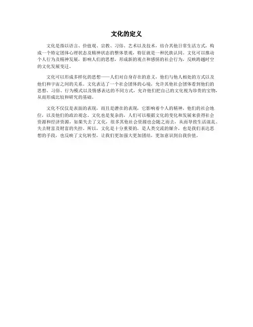 文化的定义