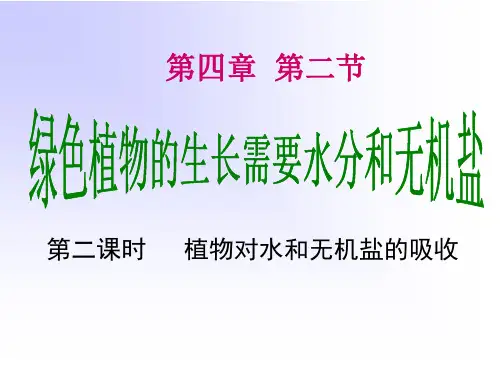 第四章第二节_植物对水分和无机盐的吸收