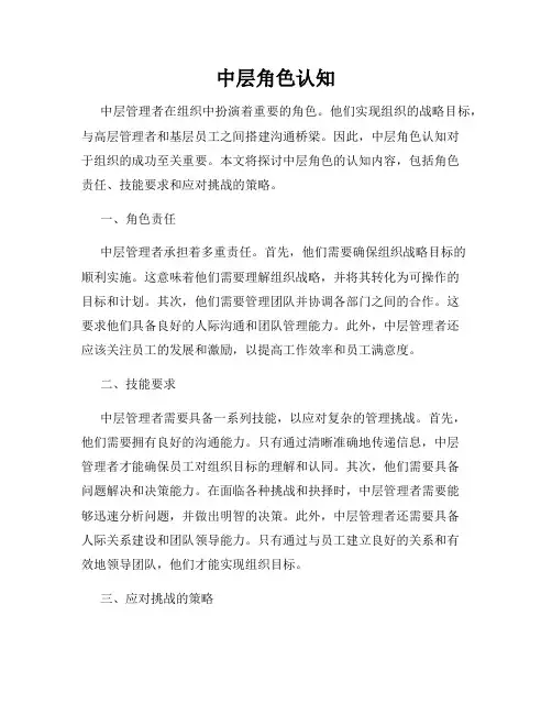 中层角色认知