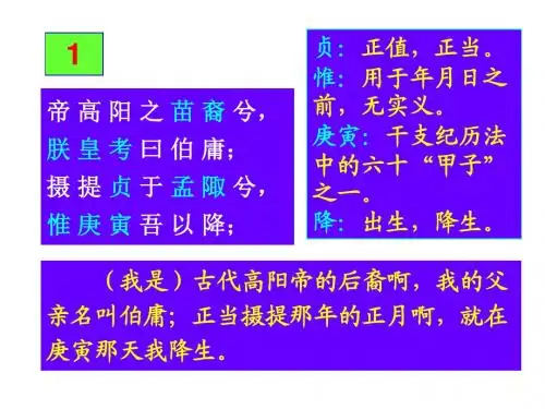 最新苏教版语文必修三课件：专题二《离骚》课件(共15张PPT)