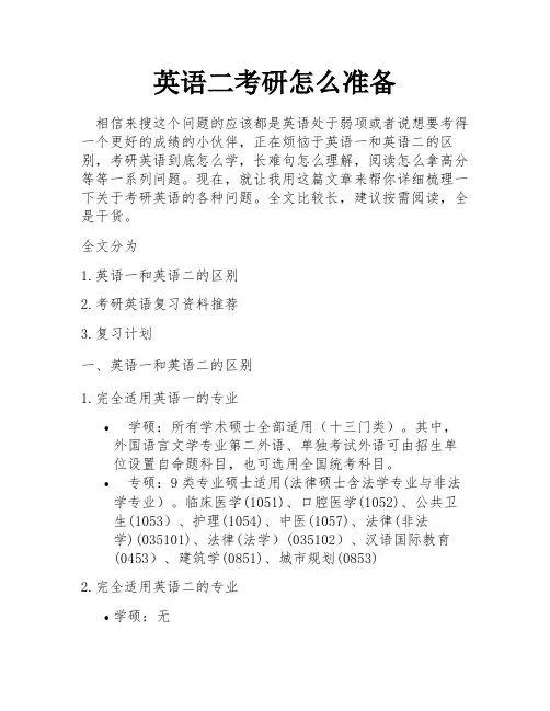 英语二考研怎么准备 