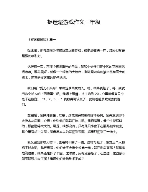 捉迷藏游戏作文三年级