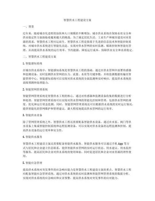 智慧供水工程建设方案