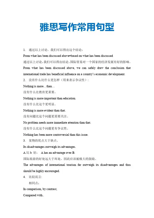 雅思写作高分句型