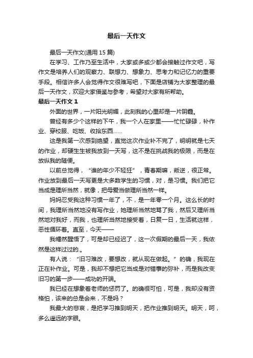 最后一天作文