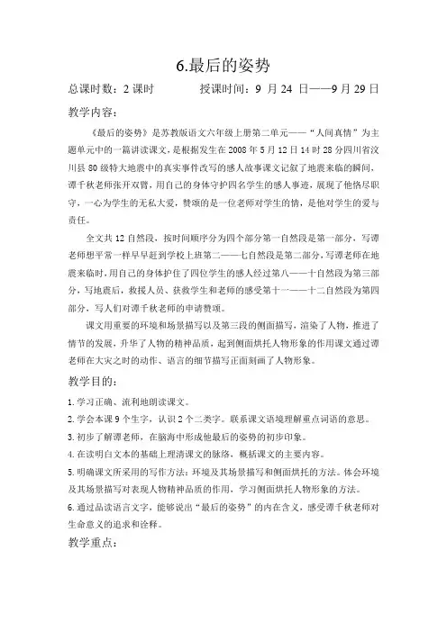 最后的姿势