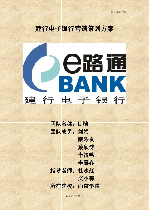 建行电子银行营销方案