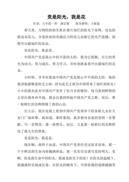 党是阳光,我是花(满宗慧)