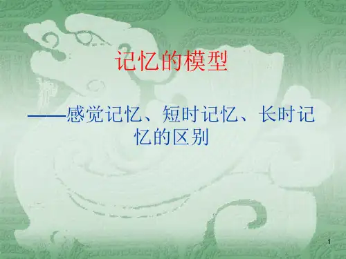 瞬间记忆,短时记忆,长时记忆的区别ppt课件