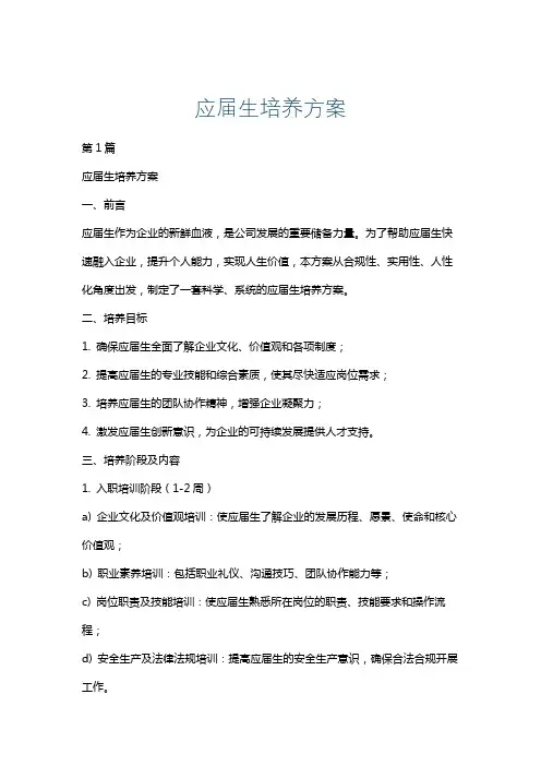 应届生培养方案