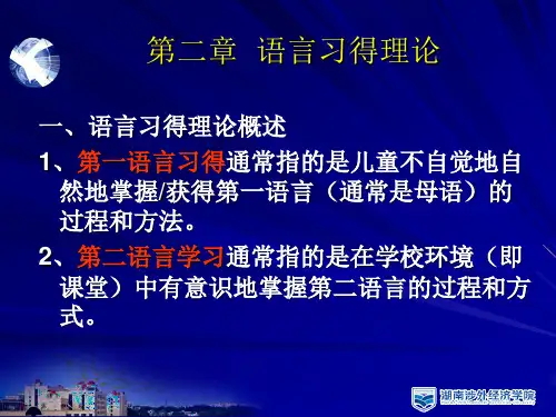 对外汉语教学概论2语言习得理论