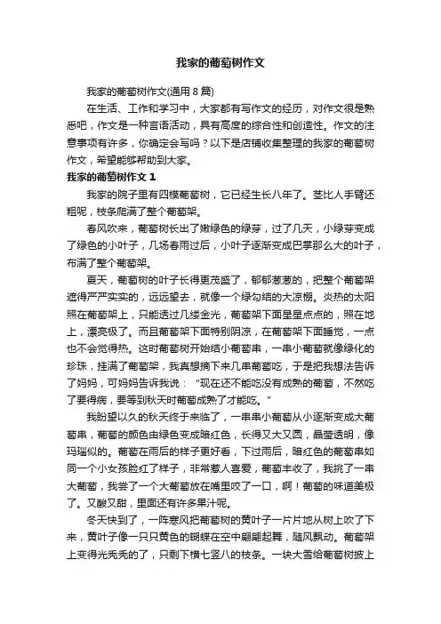 我家的葡萄树作文
