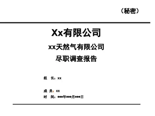 天然气公司收并购-项目尽职调查