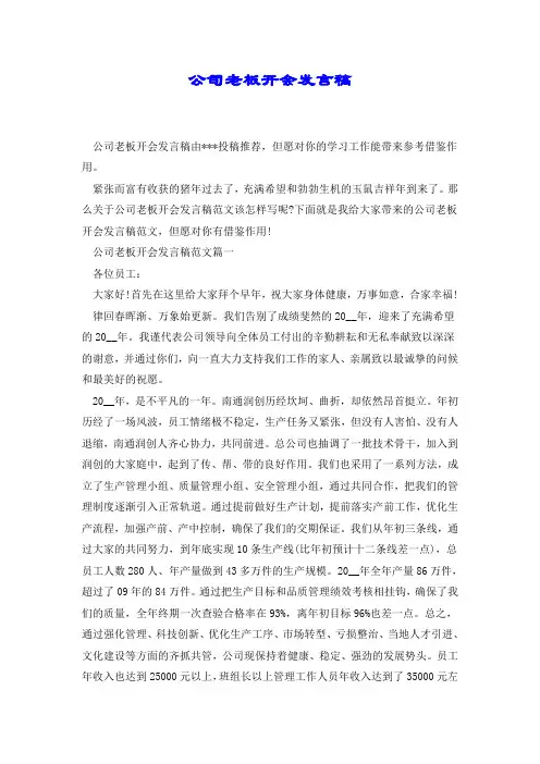 公司老板开会发言稿.doc